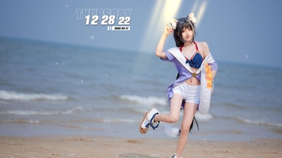 4K沙滩泳装美少女
