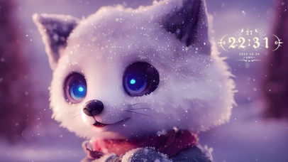 雪中可爱的小狸猫