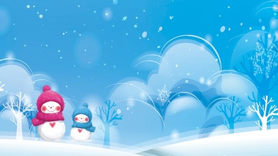 卡通立冬雪景