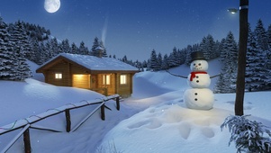 冬夜雪人