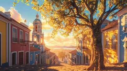 静谧悠闲街道街景