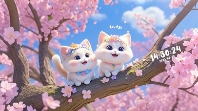 两小只可爱樱花猫咪