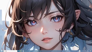 4k英姿蓝眼妖精女孩