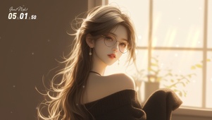 文静眼镜女孩