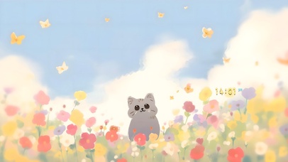 可爱花丛小猫咪