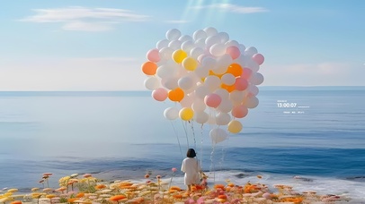 海边气球