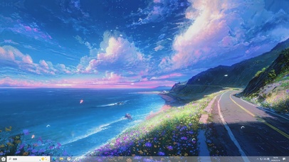 落日漫过海岸线-桌面主题