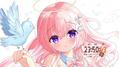 粉发天使美少女