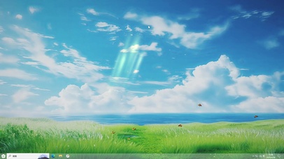 绿色AI护眼蓝天壁纸-桌面主题