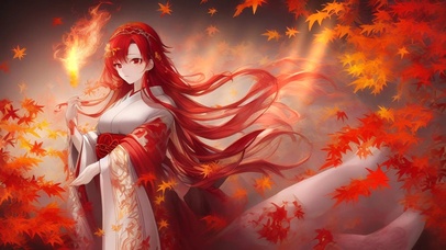火女 枫叶