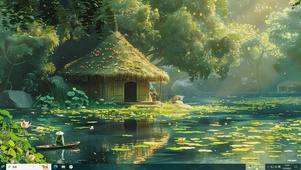 护眼草屋壁纸-桌面主题