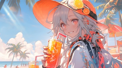 清纯沙滩可爱少女