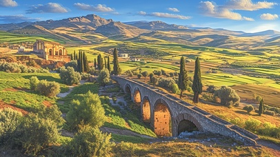 高山草原石拱桥