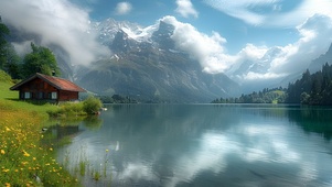 美丽山川河岸