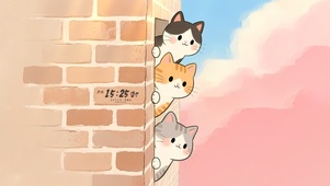 可爱三只猫