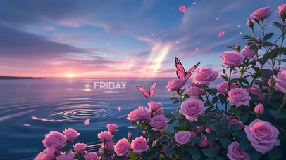 浪漫海边玫瑰花