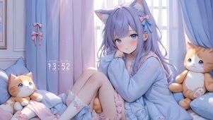 可爱紫发猫耳萝莉