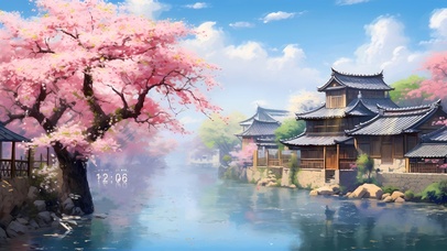 唯美治愈樱花古镇