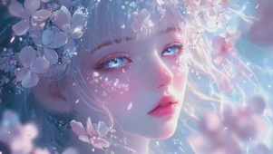 花丛中的少女