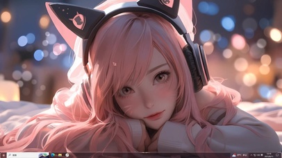 呆萌电竞耳机少女