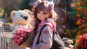 4k高清小熊少女
