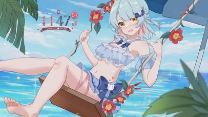 海边荡秋千的夕兔