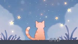 星空下的猫咪