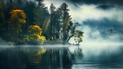 山中云雾秋意浓