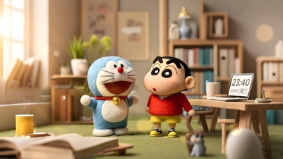 超可爱毛绒绒小新（带真实时间）