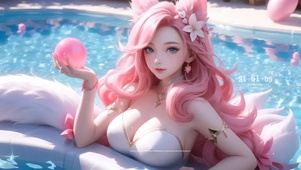 泳池戏水阿狸