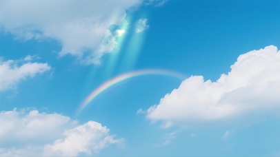 蓝天白云和彩虹