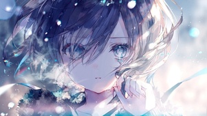 雪中悲伤少女
