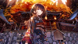 枫叶和服少女