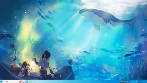 畅游海底遇鲸鱼