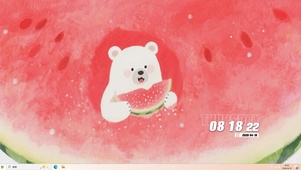 夏天吃西瓜桌面主题