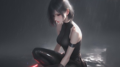 雨中光剑女孩