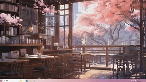 护眼樱花树木桌面主题