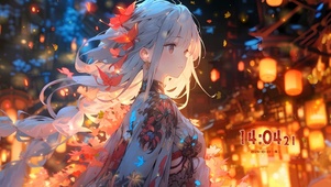 唯美灯火少女