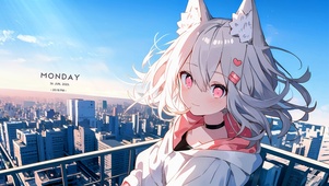城市白发猫娘