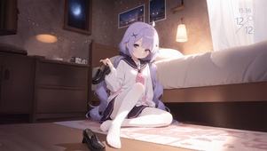 唯美房间夜晚少女