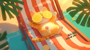 夏日纳凉猫咪