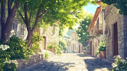 幽静的清新绿色古镇