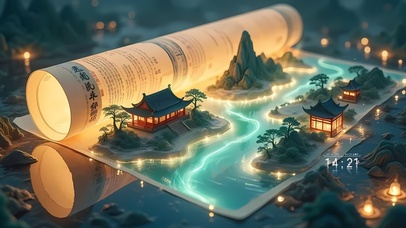 卷轴中国风建筑