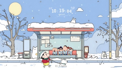 蜡笔小新雪天散步