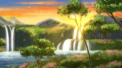 4K 夏日清凉瀑布溪流