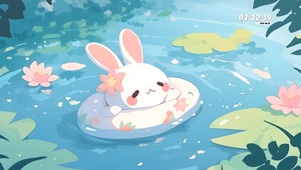 泳池小兔