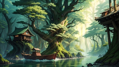 4K唯美治愈秘境森林树屋