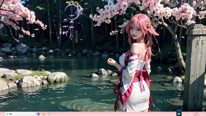 4k湖边可爱神子美少女