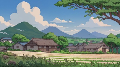 绿色清新小镇