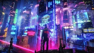 4k  雨夜未来科技城